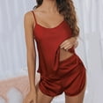 thumbnail image 4 of Women's 2-Piece Satin Pajama Set - Camisole & Shorts - Summer - Polyester - S-XL - Sexy/Casual, 4 of 4