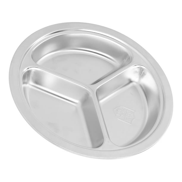 Platos para niños Pequeños, platón dividido de acero inoxidable, platón reutilizable para refrigerios, platón de arroz para niños, platón de control de porciones, platos