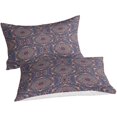 thumbnail image 2 of LAICAIW Boho Mandala Pattern Quilt Cover Set, 3-Piece, Lightweight, Purple, Queen, 2 of 7