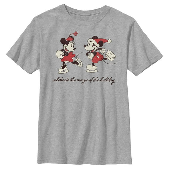 Boy's Mickey & Friends Celebrate The Magic Of Holidays  Graphic Tee Athletic Heather X Large
