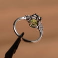 thumbnail image 2 of natural peridot ring oval cut promise engagement ring solid sterling silver ring green gemstone August birthstone ring, 2 of 3
