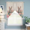 thumbnail image 6 of Easter Kitchen Window Curtains, Swag Curtains Valance for Bedroom Living Room Bathroom, Rustic Easter Basket Eggs Rabbits Tulip Lavender Rod Pocket Window Curtain Block Drapes 2 Panels 36"x36", 6 of 8