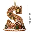 thumbnail image 3 of Gingerbread House Letter Christmas Ornament 3.15in Personalized Acrylic Xmas Tree Hanging Pendant DIY Custom 26 Alphabet Keepsake for Home Holiday Decor Gifts for Family Friends, 3 of 7