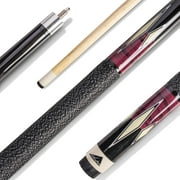 Mizerak 57" Premium Hardwood Cue (2-Piece) with 12mm Ferrule with Leather Tip, Hardwood Construction and High Gloss Finish - Pink