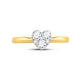 thumbnail image 3 of 10kt Yellow Gold Womens Round Diamond Heart Cluster Ring 1/2 Cttw, 3 of 4