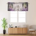 thumbnail image 2 of Barn Door Thermal Insulated Window Curtain Valance Lavender with Leaves on Rustic Wooden Door Farmhouse Window Valance for Living Room Bedroom, Kitchen Valance Rod Pocket Window Curtain, 2 of 6