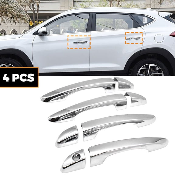 4PCS For 2016-2021 Hyundai Tucson Door Handle Covers Trim Overlay Chrome Glossy