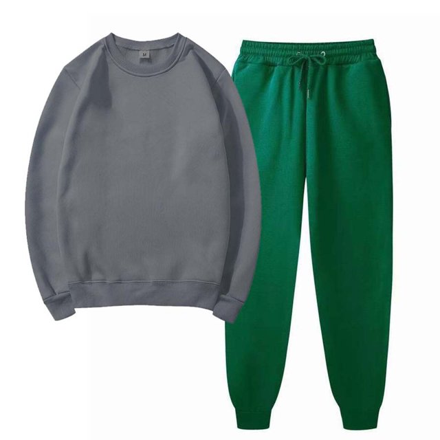 Georges Ensembles Deux Pièces pour Femmes Ensemble de Sport Décontracté pour Femmes à Col Rond Uni avec Chandail et Pantalon de Sport