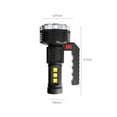 thumbnail image 4 of Rechargeable LED Flashlight, 11 Lights, Built-in Battery, Portable Searchlight for Outdoor Camping, COB Side Lights, 3 Light Sources, USB Charging, Waterproof, ABS Material, 230g, 4 of 9