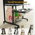 thumbnail image 3 of Elevated Dog Bowls, Height Adjustable Raised Dog Bowl Stand (3.5'' to 11''), Multifunctional Lifted Bowl Holder with Pet Food Organizer for Large Medium Small Dogs, Black, 3 of 13