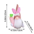 thumbnail image 3 of weibbin Easter Bunny Gnome Doll Cute Bunny Plush Scandinavian Troll Figure for Home Shelf Tabletop Spring Decor Pink A 10in, 3 of 6