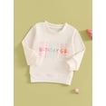 thumbnail image 5 of Baby Toddler Girls Boys Sweatshirt, 6 12 18 24 Months 2T 3T 4T Long Sleeve Crew Neck Letters Print Hoodie Pullover Birthday Clothes, 5 of 9