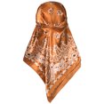 thumbnail image 6 of 35" Large Square Satin Scarf Paisley Silky Hair Scarf Head Wrap Bandanas for Women Caramel 90x90cm/35.4x35.4 inches, 6 of 6
