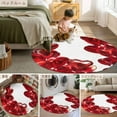 thumbnail image 6 of Valentine's Day Washable Area Rug&nbsp;3 ft Romantic Watercolor Bright Red Love Heart Balloons Soft Round&nbsp;Rugs for Living Room, Non Slip Carpet for Bedroom&nbsp;Entryway Dining Room, 6 of 9