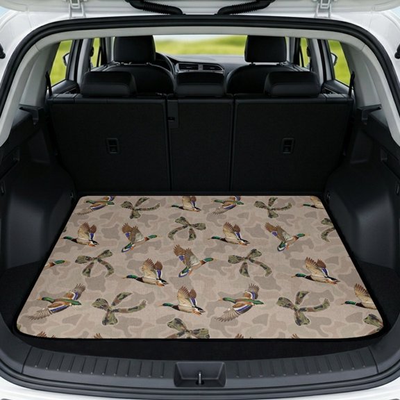 Yuyamidu Duck Camo Bow Car Trunk Mat 29" x 39" Universal Rear Trunk Liner, Scratchproof Protection Easy to Clean Fits for Most Cars SUV Sedan