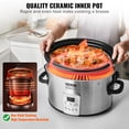 thumbnail image 4 of VEVOR 8QT Electric Slow Cooker with 3-Level Heat Settings and Locking Lid, 4 of 9