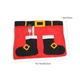 thumbnail image 3 of Juego de manteles individuales navideños con Papá Noel y elfos | Manteles y manteles de franela para mesa y cubiertos | Decoración festiva de cocina roja para cenas, 3 of 7