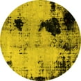 thumbnail image 1 of Ahgly Company Indoor Round Abstract Yellow Modern Area Rugs, 6' Round, 1 of 4