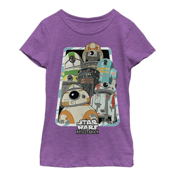 Girl's Star Wars Resistance Droid Frame  Graphic Tee Purple Berry Large