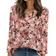 thumbnail image 7 of Stamzod Business Casual Tops for Women Fashion Floral Printed V Neck Long Sleeve Pullover Top Casual Work Blouses for Women Pink M, 7 of 7