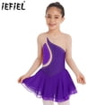 thumbnail image 2 of Vestido de disfraz de patinaje sobre hielo para niñas, ropa de baile de Ballet, vestido de leotardo elegante con diamantes de imitación, vestidos de manga larga con espalda hueca, 2 of 5