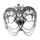 thumbnail image 3 of Máscara de mascarada con cubierta facial de metal para mujeres, elegante máscara de ojos para cosplay Cadena de plata negra, 3 of 7