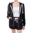 thumbnail image 3 of Made by Olivia Women's French Terry Full Zip-Up Hoodie Long Sleeve Hooded Sweatshirt Pockets, 3 of 5