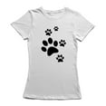 thumbnail image 1 of Cute Cat Paws Medium Front Graphic Women's White T-shirt, 1 of 1