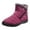 Watermelon Red, variant on Snow Boots for Women Plush Warm Zipper High Top Flat Winter Booties Soft Sole Winter Outdoor Walking Shoes