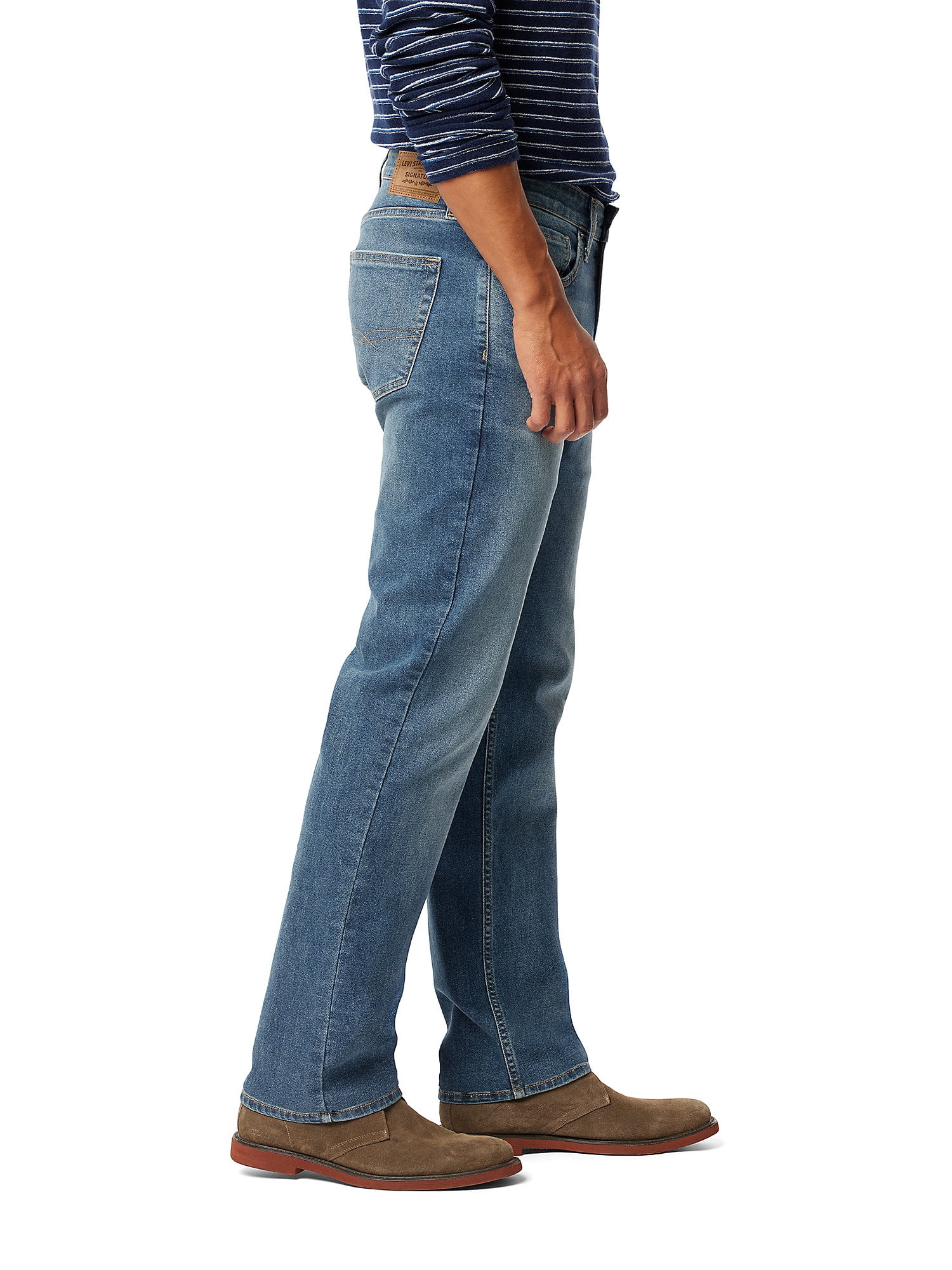 Levi Strauss Signature Men's Straight Flexible Waistband Jeans
