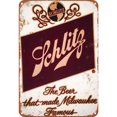 thumbnail image 1 of Chapa Metal SCHLITZ Pintura Hierro Rectangular Pared para El Y Bar 20x30cm, 1 of 9