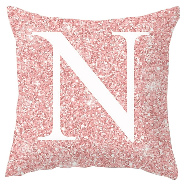 Letter Throw Pillow Cover Decorative Alphabet Pillow Case Cushion Cover for Home
