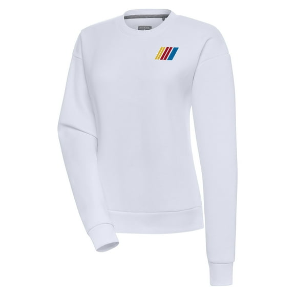 Women's Antigua  White NASCAR Victory Pullover Sweatshirt