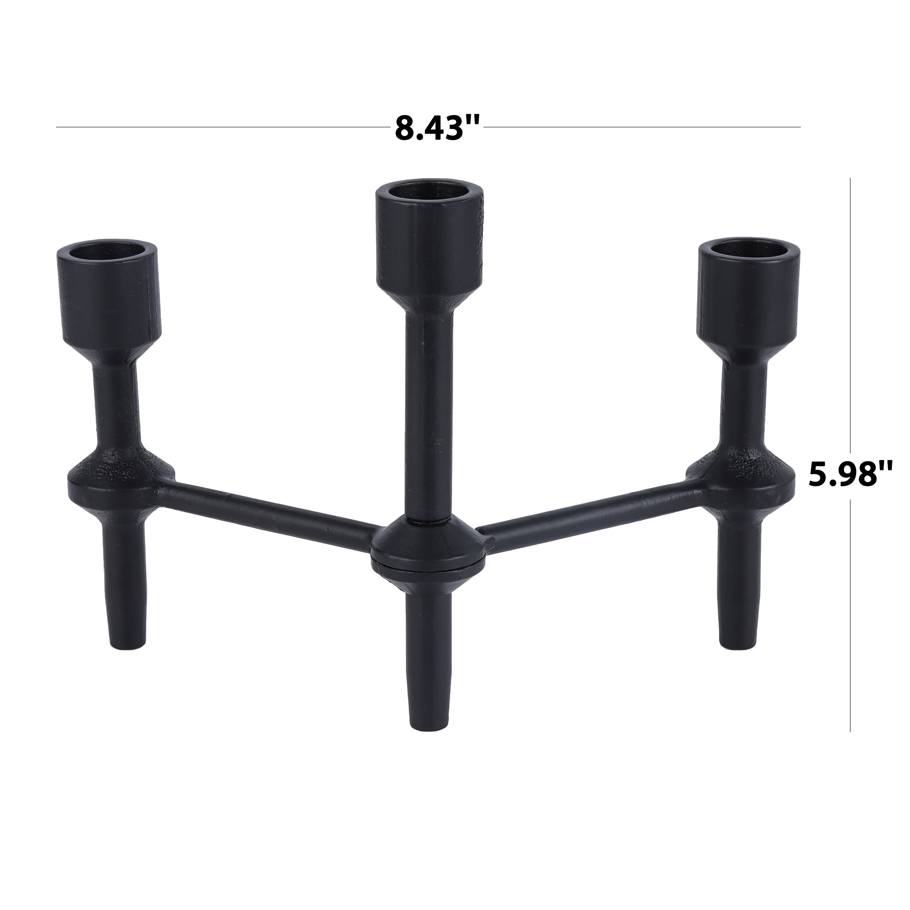 Better Homes & Garden 6" Black Cast Iron Pillar Taper Candle Holder Candelabra