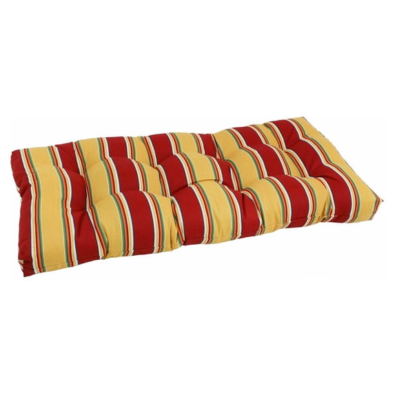 Blazing Needles 42-inch by 19-inch Tufted Indoor/Outdoor Loveseat/Bench Cushion - 19" x 42" Pike Azure