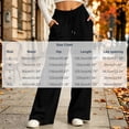 thumbnail image 2 of Wide Leg Sweatpants for Women Drawstring Lounge Pants Straight Leg Sweat Pants with Side Pockets and Front Seam Detail, Black, L, 2 of 5