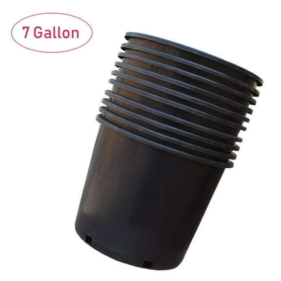 10 Pack Nursery Pot, 7 Gallon Nursery Container Injection Molded Pot Fit For Plants Soil Growers or Hydroponics, Black