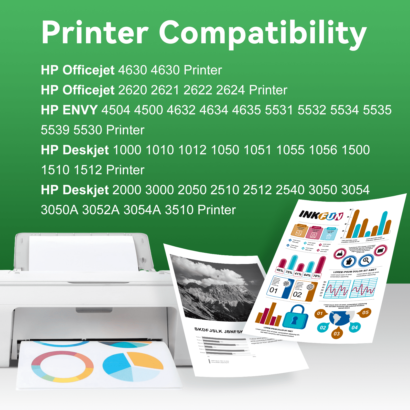 61 Ink Compatible for HP 61 Ink Cartridge Combo Pack for HP Printer Ink 61 for Envy 4500 4502 5530 (Black Tri-Color)