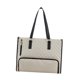 thumbnail image 2 of Bolsa de para mujer bolso de computadora acolchado para viajes de oficina de collage casual Beige, 2 of 8