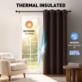 thumbnail image 3 of Brown Blackout Curtains 52 x 84 inch, Thermal Insulated Black Curtains Set of 2 Panels, Noise Reduce Room Darkening Drapes for Bedroom, Living Room, Privacy Protection & Energy Saving, 3 of 7