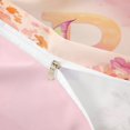 thumbnail image 4 of meiyoeat Personalized Initial P Twin Duvet Cover,Vintage Botanical Flowers Twin Bedding For Girl,Pink Reversible,2 Pieces,1 Duvet Cover and 1 Pillowcase, 4 of 6