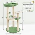thumbnail image 5 of Yaheetech 35.6″ Tall Ocean Cat Tree with Detachable Clear Bowl, Army Green/Beige, 5 of 9