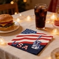 thumbnail image 4 of Linnome Independence Day Party Supplies Paper Plates Tissue Cups Holiday Party Tableware One Time Tableware with Patriotic Print Multicolor#04, 4 of 6