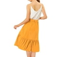 thumbnail image 4 of INSPIRE CHIC Women's Button Decor Casual High Waist Belted Ruffled Skirt, 4 of 7