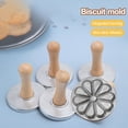 thumbnail image 3 of Cookie Stamps, Metal Cookie Press Mold with Wooden Handle, Decorating Supplies for DIY Baking, Cake, Pastry, Easy to Use, Gift Package - 1Pc, 3 of 8