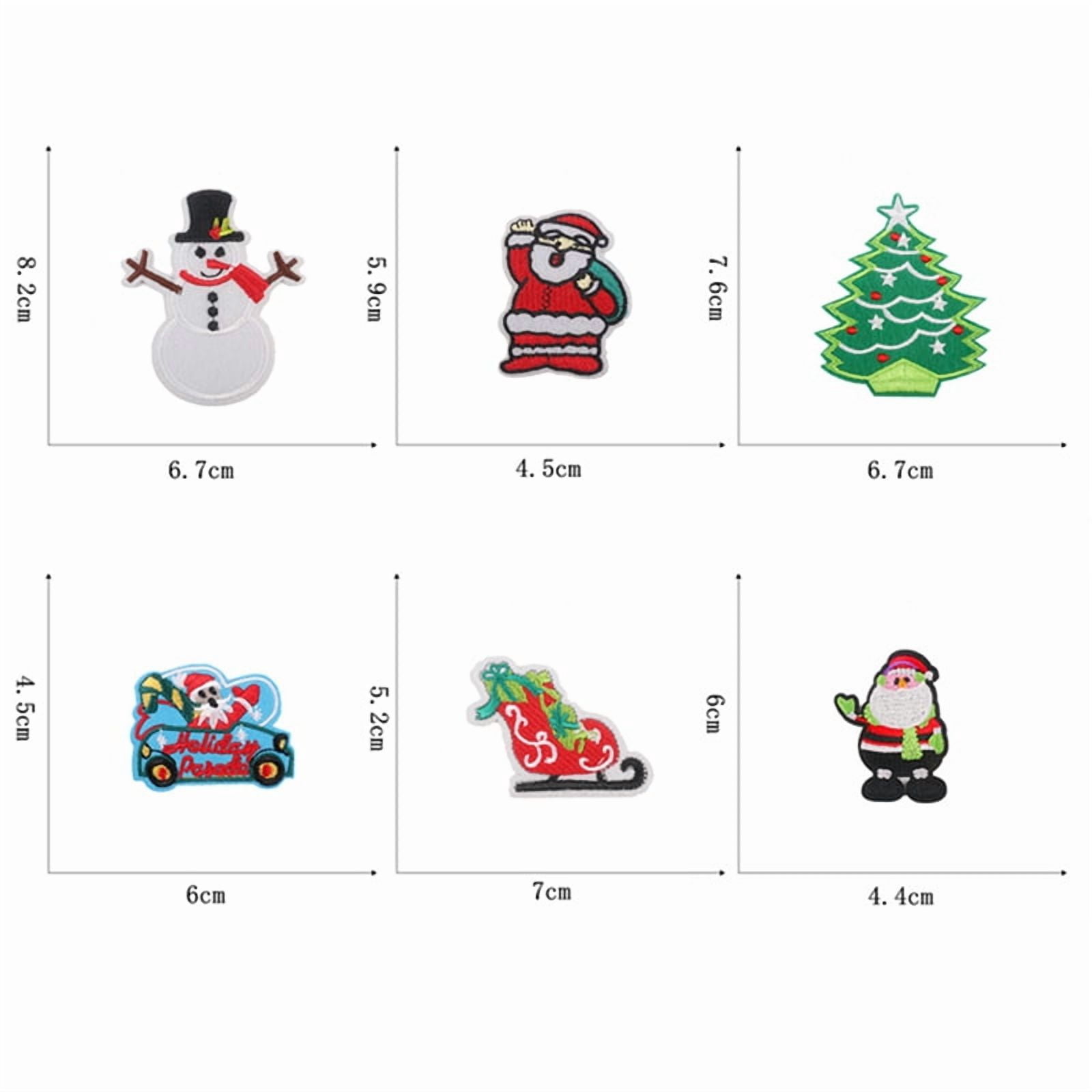 Christmas Patches Sew on Iron on Embroidered 112PCS Xmas Tree Santa Cute Appliques for DIY Crafts Clothes Decorations
