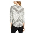 thumbnail image 2 of Lucky Brand Women's Split-Neck Henley Top (XS, Heather Grey Multi), 2 of 4