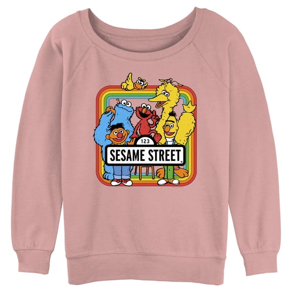 Junior's Sesame Street Rainbow Box Group Portrait Sweatshirt