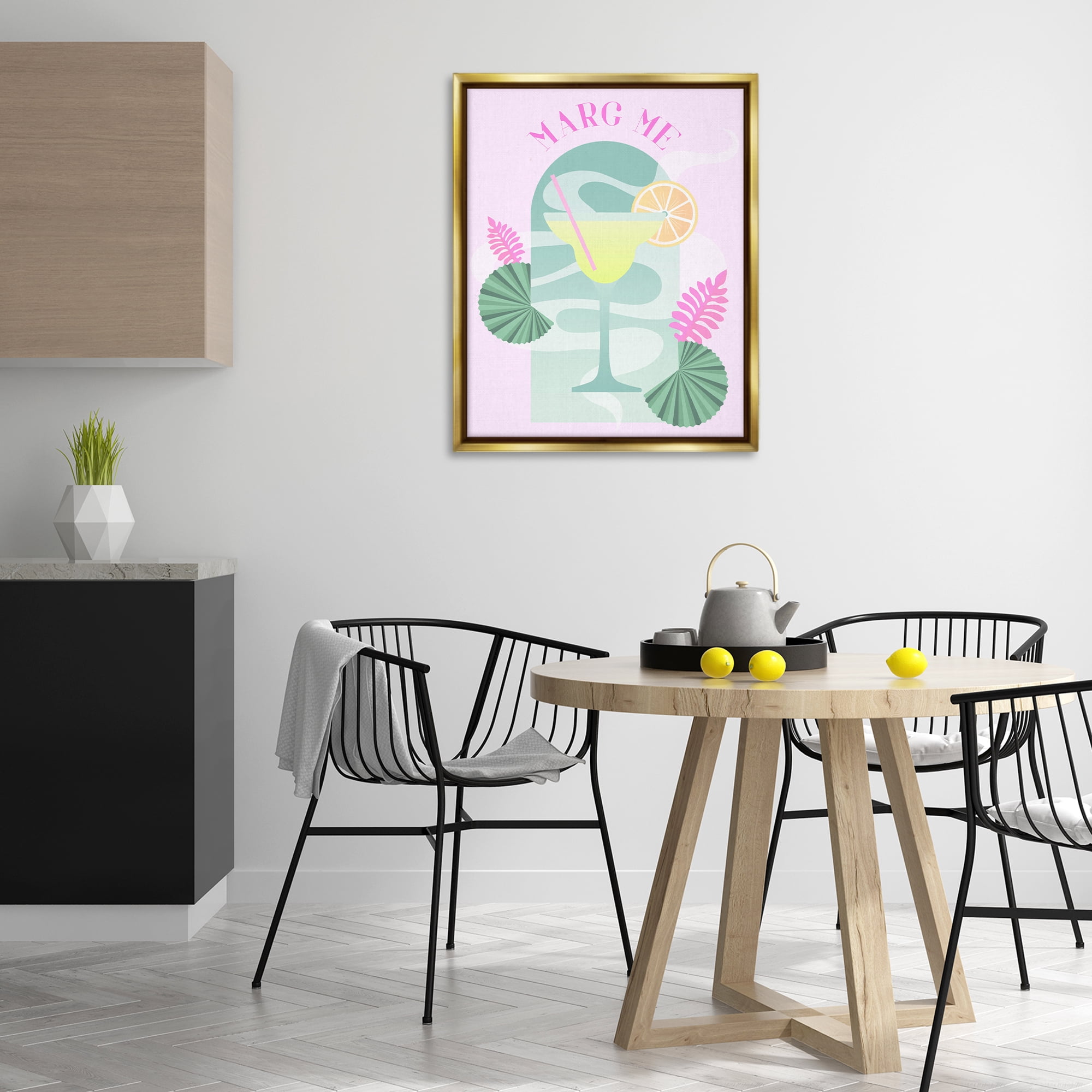 Stupell Industries Marg Me Phrase Food & Beverage Painting Gold Floater Framed Canvas Art Print Wall Art, 25 x 31