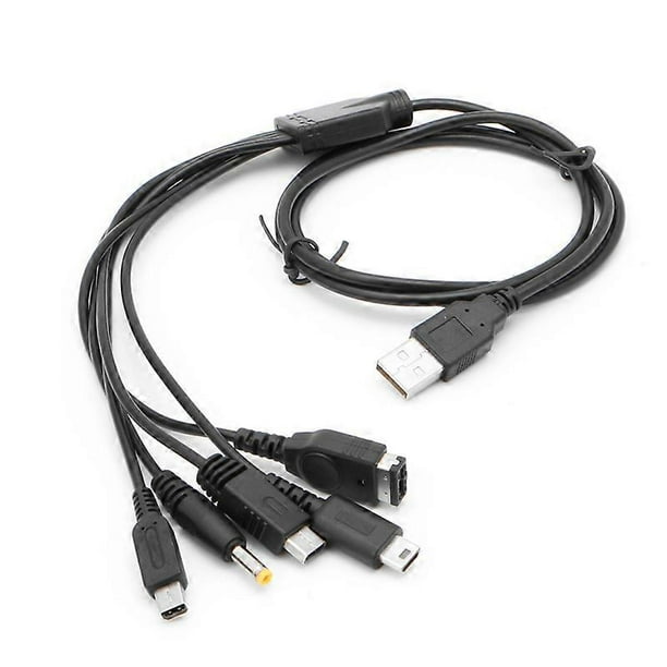 Game Accessories 5 in 1 USB Charging Cable for GBA SP for WII U 3DS for NDSL XL for DSI for PSP